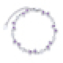Женская стерлингового серебра 925 нерегулярные форме сердца фиолетовый Кристалл Браслет